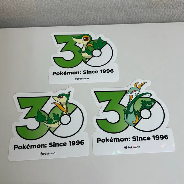 [BUNJANG] Pokemon 30th Anniversary Logo Sticker Set - Jurreon, Vivan, and Serperior / 포켓몬 30주년 로고스티커 주리비얀 샤비 샤로다