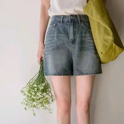 [BUNJANG] Distressed Denim Shorts (XL) / 절개 데님 숏팬츠 인밴딩 청반바지 XL사이즈