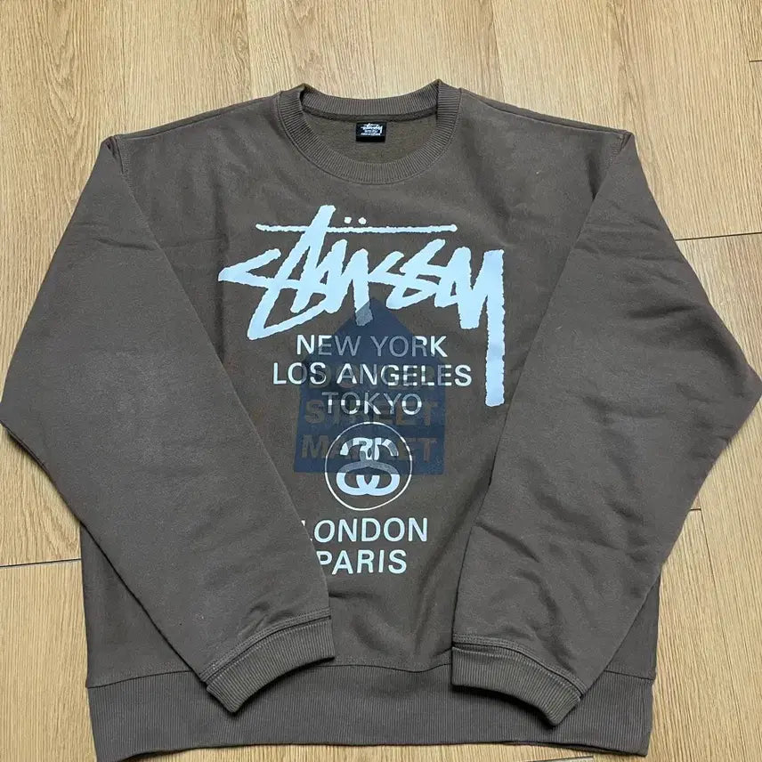 [BUNJANG] Stussy Walt Tour Crewneck Brown / [XL] 스투시 월트투어 크루넥 도버스트릿마켓 브라운
