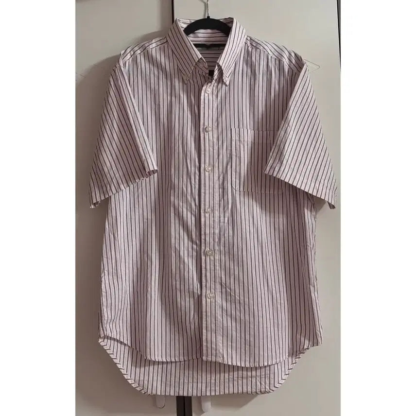 [BUNJANG] Pink Brown Stripe Shirt / (택포) 핑크브라운 스트라이프 셔츠