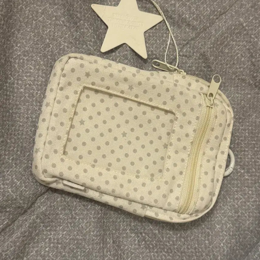 [BUNJANG] Star Dot Pouch Card Holder White / 캇제 별 도트파우치 카드홀더 화이트