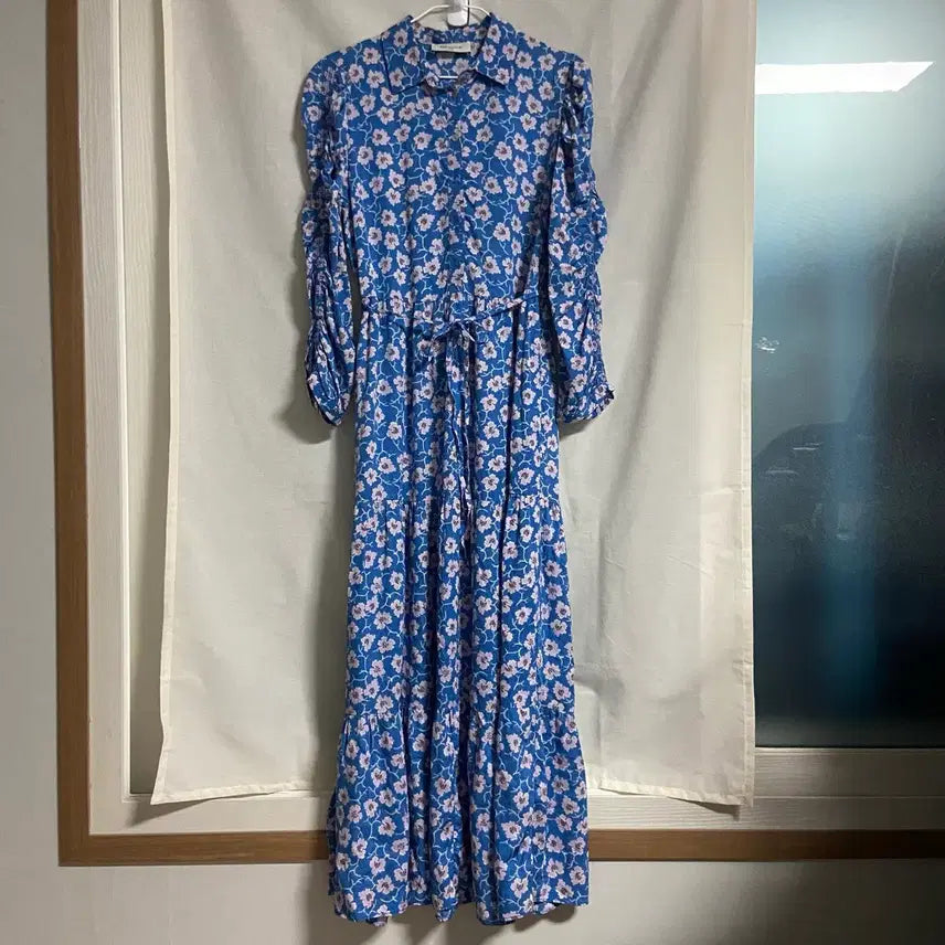 [BUNJANG] Berenice Floral Print Frill Sleeve Dress / Berenice 베르니스 아이유 오연서 원피스 (44)
