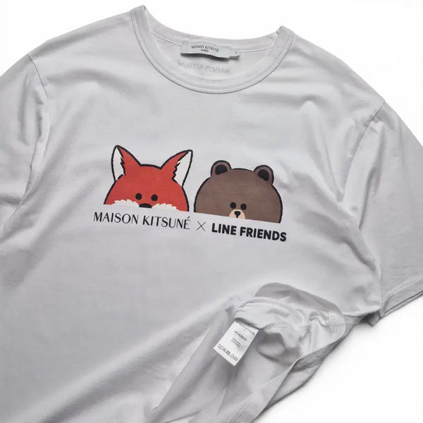 [BUNJANG] Maison Kitsune x Line Friends Logo Short Sleeve T-Shirt Size S / [3일간 20%할인] [S] 메종키츠네 X 라인프렌즈 로고 반팔티셔츠