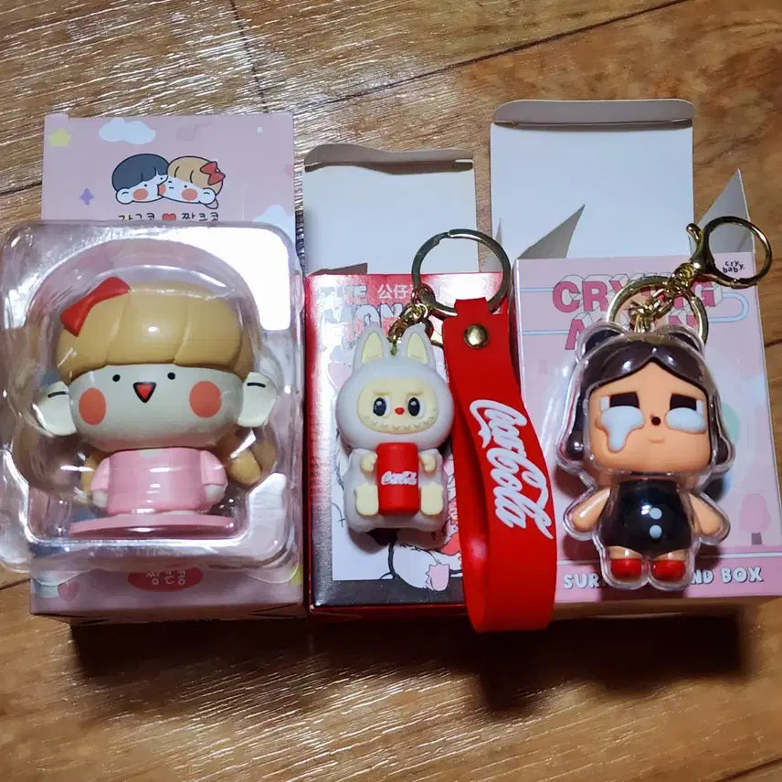 [BUNJANG] Labubu CryBaby Large Ball Figure Keyring Bundle Set / 3개 일괄(라부부 크라이베이비 짱큰공) 피규어 키링