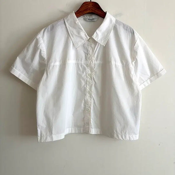 [BUNJANG] White Collar Shirt / 화이트 카라 셔츠