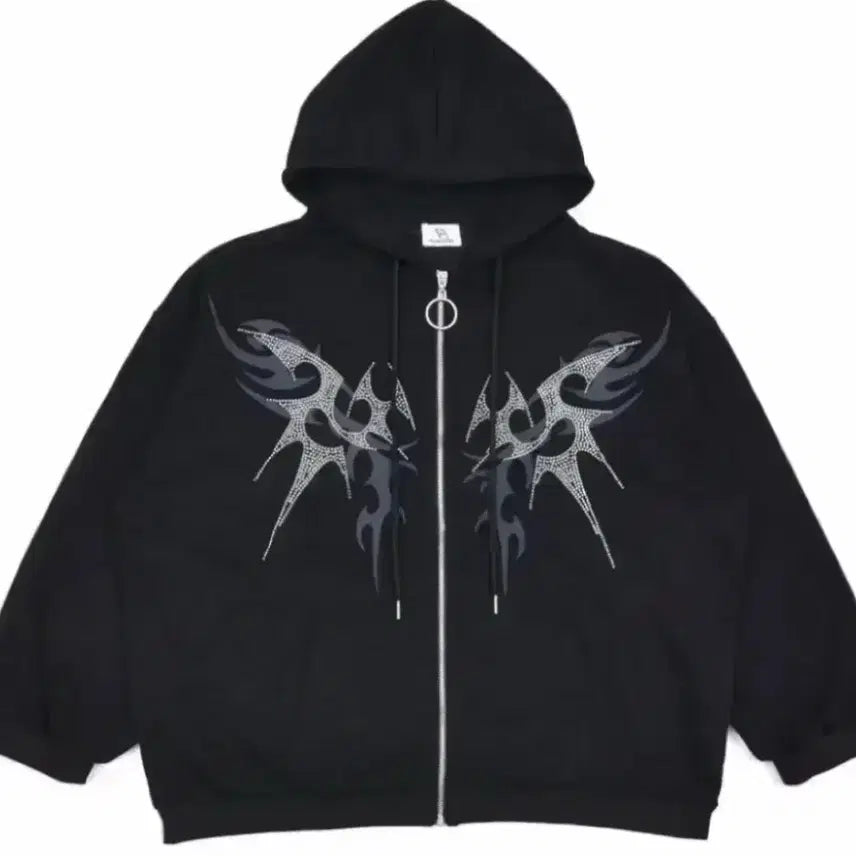 [BUNJANG] Volcan Aphrodite Rhinestone Jersey Hoodie Zip-up / 급처!!!!!오늘만이가격!!!!)볼칸 아프로디테 라인스톤 져지 후드집업