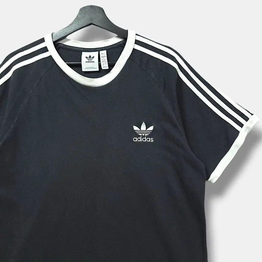 [BUNJANG] Adidas Black & White Stripe Ringer T-Shirt (XL) / [XL] 아디다스 블랙&화이트 스트라이프 링거 반팔티셔츠