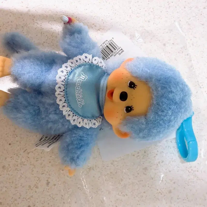 [BUNJANG] Monchhichi Blue European & American 'Bbo-geul-i' Plush Toy / 유럽 뽀글이 몬치치 블루 미국 몬치치