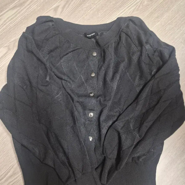 [BUNJANG] System Black Diamond Pattern Cardigan / 시스템 블랙 다이아몬드 패턴 가디건