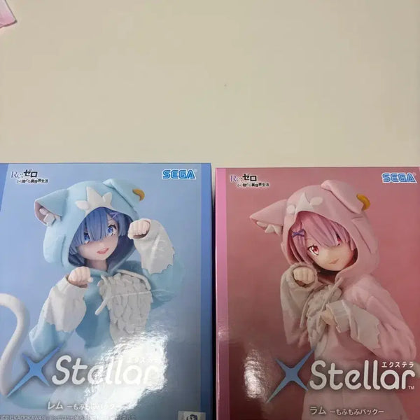 [BUNJANG] Sega Stellar Re:Zero Ram & Rem Hooded Figure Set (Sealed) / 리제로 XStellar 렘 & 람 피규어 모후모후 스텔라 일괄