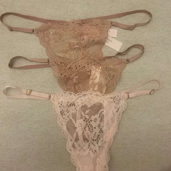 [BUNJANG] Victoria's Secret Lace Thong Panty / 빅토리아 시크릿 레이스 티팬티
