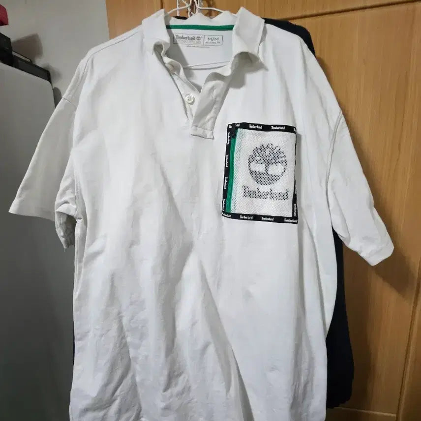 [BUNJANG] Timberland White Short-Sleeve Polo Shirt (Size M/M) / 팀버랜드 반팔 카라티 화이트 팝니다