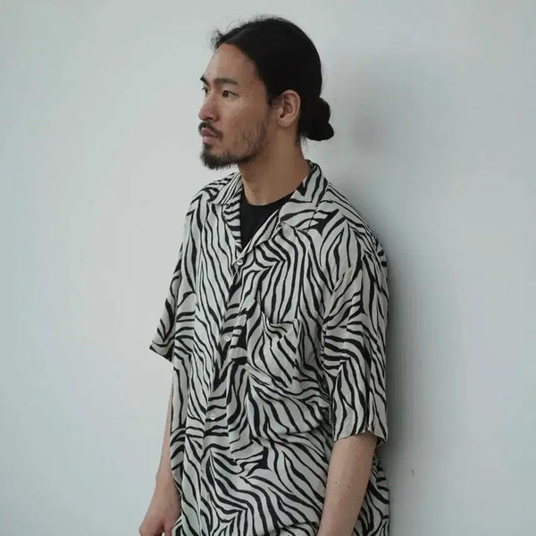[BUNJANG] Comori Rayon Open Collar Shirt Zebra / 코모리 레이온 오픈 카라 셔츠 지브라 2