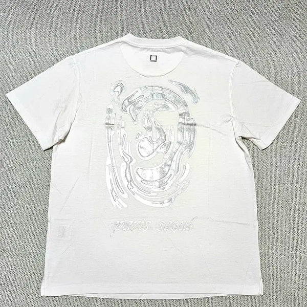 [BUNJANG] Wooyoungmi 24FW Metallic Back Logo White T-Shirt Size 46 / [46 사이즈] 24FW 우영미 메탈릭 백로고 화이트 반팔티