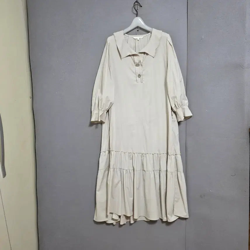 [BUNJANG] G-Cut Light Beige Loose Fit Dress / 지컷 연베이지 루즈핏 원피스 55  n6253
