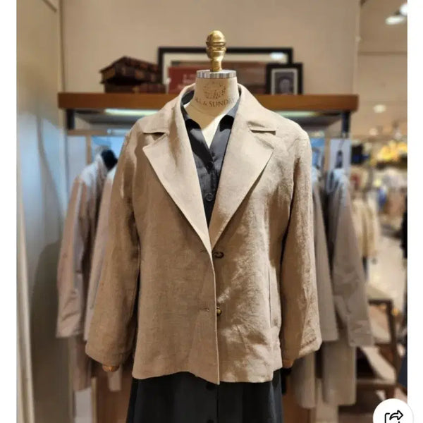 [BUNJANG] BCBG Beige Linen Wide Fit Jacket / 비씨비지 399000원 마자켓 새상품 24년