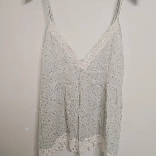 [BUNJANG] Summer Knit Lace Pattern Camisole / 나시 이쁜나시 여행 데이트 이너 잠옷 여름나시 그물 레이스 패턴나시 치마