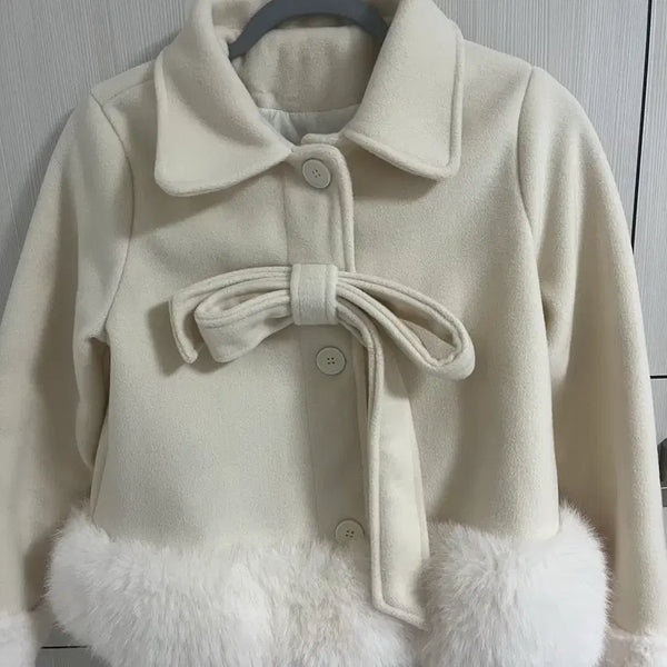 [BUNJANG] Liz Lisa Dear My Love Rosita Ribbon Short Coat / 급전) 리본 숏코트 양산형 지뢰계 리즈리사 디어마이러브 로지타 빈티지