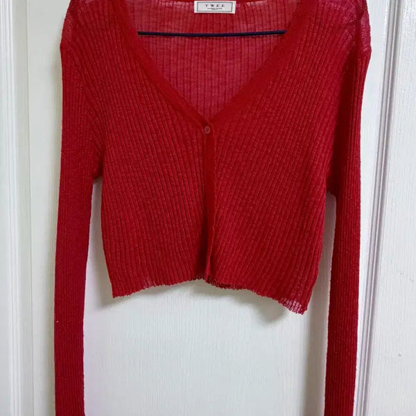 [BUNJANG] TWEE Red Summer Cardigan / 트위 TWEE 레드 여름가디건