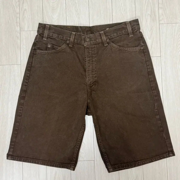 [BUNJANG] 90s Levi's 550 Brown Denim Shorts (Made in USA, 34) / 90s 리바이스 550 브라운 쇼츠 (34, usa made)