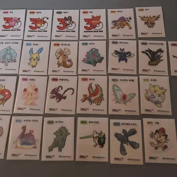 [BUNJANG] Pokemon 30th Anniversary Stickers Bundle Set / 포켓몬 30주년 띠부씰 팝니다.