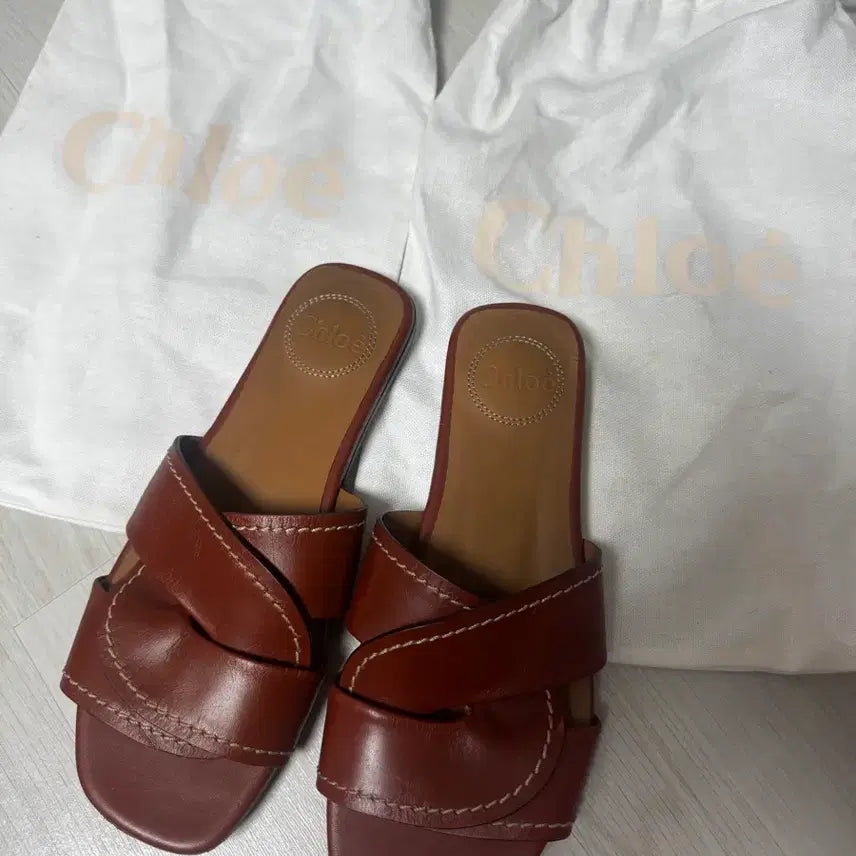 [BUNJANG] Chloé Women's Brown Slippers - Size 235 / 끌로에 슬리퍼 브라운 235
