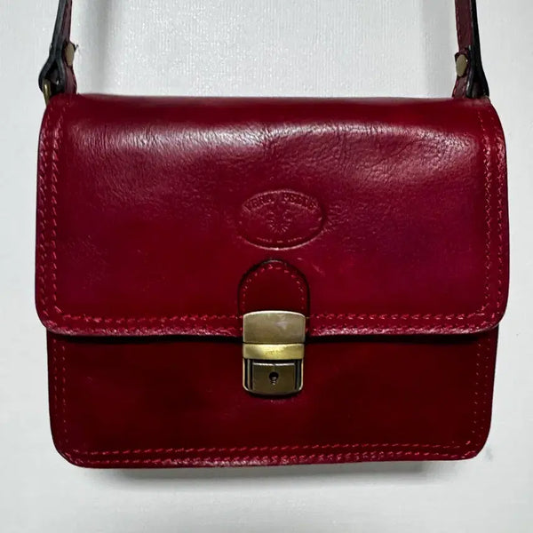 [BUNJANG] Italian Leather Shoulder Bag Burgundy / 이태리 가죽 숄더백