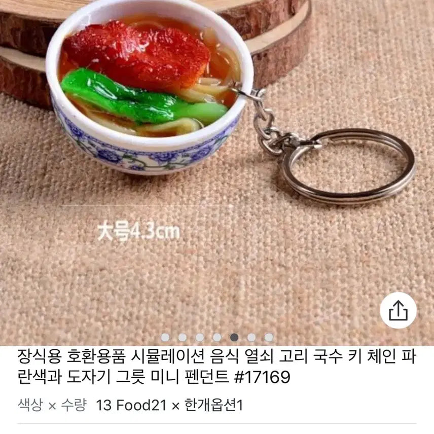 [BUNJANG] Miniature Hong Kong Beef Noodle Keychain / 미니어처 홍콩 우육면 키링