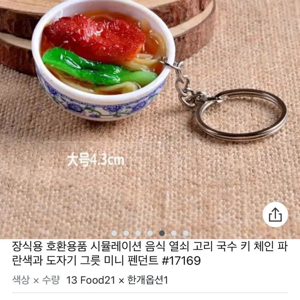 [BUNJANG] Miniature Hong Kong Beef Noodle Keychain / 미니어처 홍콩 우육면 키링