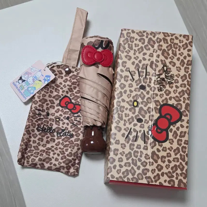 [BUNJANG] Gal Kitty Leopard Print Parasol Umbrella / 갸루 키티 호피 양우산