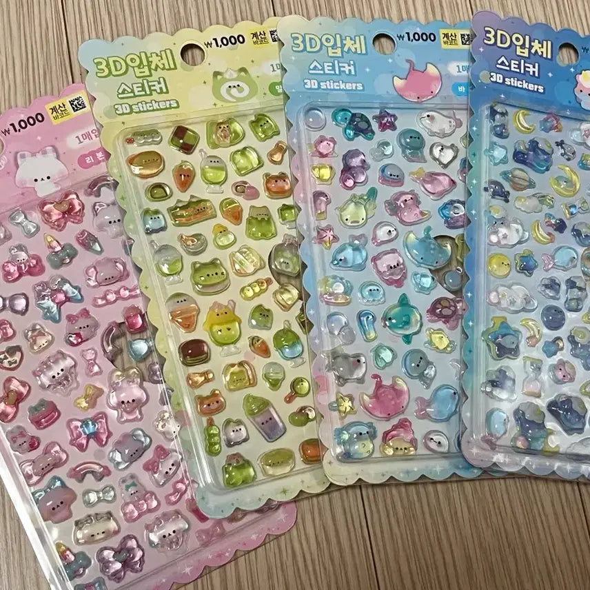 [BUNJANG] Daiso 3D Sticker Bundle (Ribbon, Matcha, Sea, Space) / 일괄)다이소 3D 입체스티커 리본/말차/바다/우주