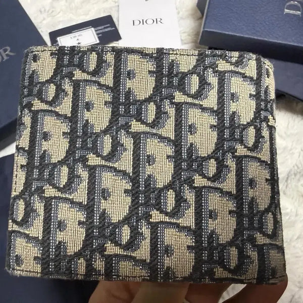 [BUNJANG] Dior Dior Oblique Jacquard Bifold Wallet Beige & Black / 디올 오블리크 자카드 반지갑 베이지&블랙