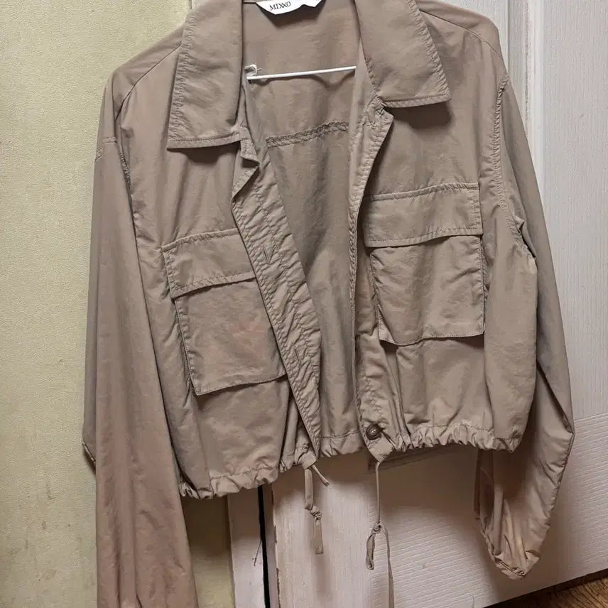 [BUNJANG] Mixxo Beige Crop Field Jacket / 믹쏘 베이지 크롭 야상 자켓 44-55-66사이즈 봄가을옷 아우터 겉옷