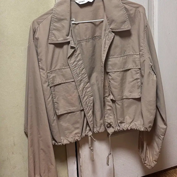 [BUNJANG] Mixxo Beige Crop Field Jacket / 믹쏘 베이지 크롭 야상 자켓 44-55-66사이즈 봄가을옷 아우터 겉옷