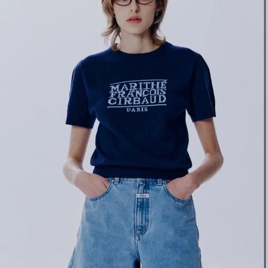 [BUNJANG] Marithe Francois Girbaud Short Sleeve Knit Navy / 마리떼프랑소와저버 반팔니트 네이비 새상품