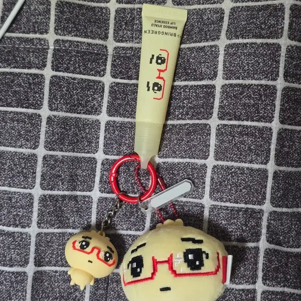 [BUNJANG] Bring Green Spectacled Dumpling Keychain, Lip Balm, Figure Keychain Bundle Set / 브링그린 안경만두 키링,립밤, 피규어키링 일괄