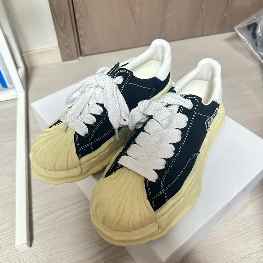 [BUNJANG] Maison Mihara Yasuhiro Blakey VL OG Canvas Low-Top Sneakers Black / 메종 미하라 야스히로 블레이키 VL OG 캔버스 로우탑 스니커즈 블랙39