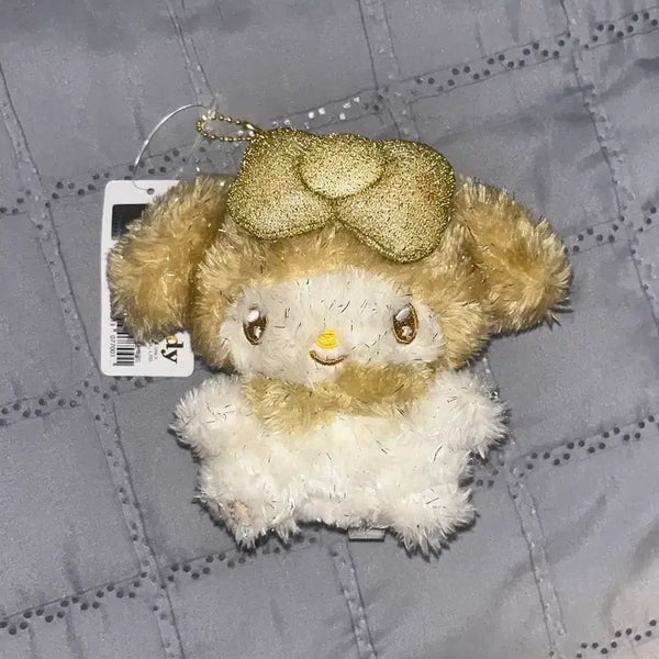 [BUNJANG] Sanrio My Melody Doll Keychain with Gold Ribbon / 산리오 멜로디 인형 키링 골드 리본