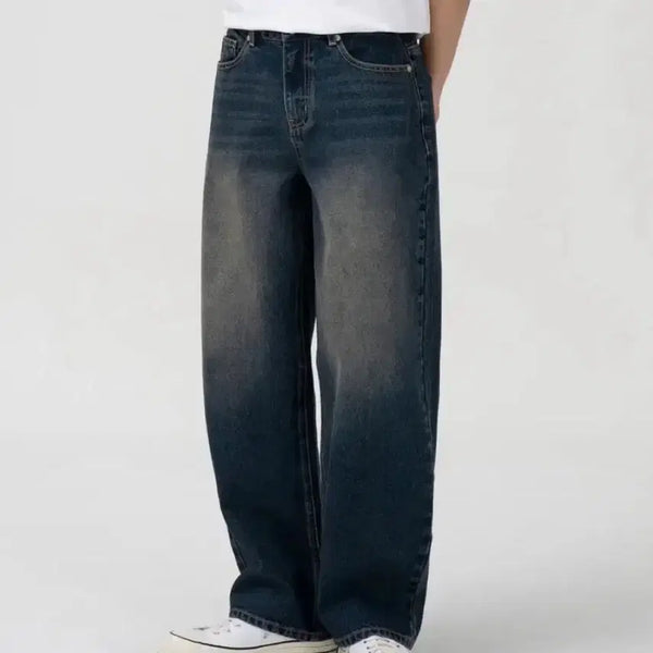 [BUNJANG] TOPI MORE Wide Denim Pants (Oil Washed Indigo) / 토피 모어 와이드 데님 팬츠