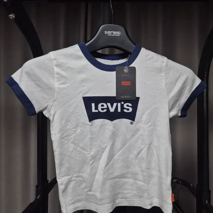 [BUNJANG] Levi's Women's Ringer Crop Tee Blue / (S) 리바이스 링거티 블루