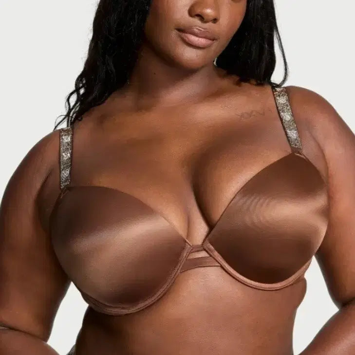 [BUNJANG] Victoria's Secret Very Sexy Shine Strap Bra & Thong Set 34DD/M / 빅토리아 시크릿 Very sexy 샤인스트랩 브라팬티세트 34DD/M