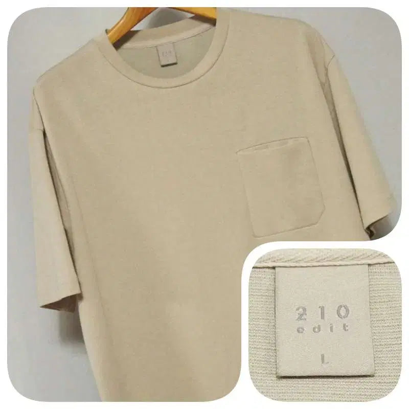 [BUNJANG] ZIOZIA Beige Short Sleeve Round T-Shirt Men's 100 / 지오송지오 베이지 반팔 라운드 티셔츠 남성100