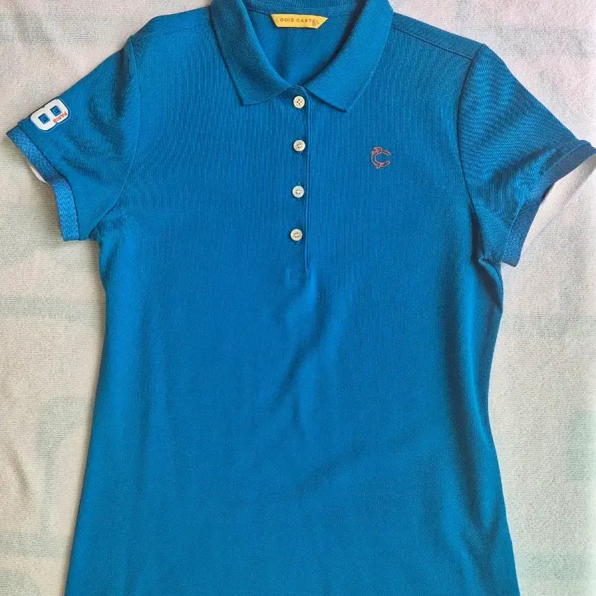 [BUNJANG] Louis Castel Women's Golf Short Sleeve Shirt Blue Size 95 / 루이까스텔 여성 골프 반팔 95