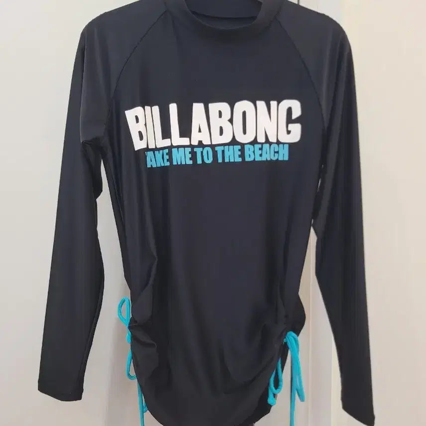 [BUNJANG] Billabong Women's Shirring Rashguard Top - Black, L Size / 빌라봉 여성용 셔링 래쉬가드 상의 블랙 L사이즈