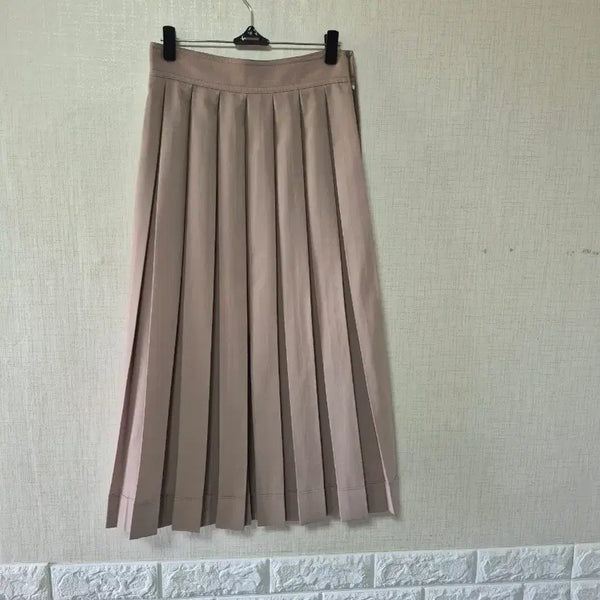 [BUNJANG] System Beige Pleated Long Skirt / 시스템베이지색 플리츠 롱 스커트