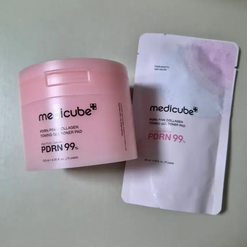 [BUNJANG] MediCube PDRN Pink Collagen Toning Gel Toner Pads (70 Count) / 메디큐브 PDRN 핑크 콜라겐 토닝 겔 토너 패드