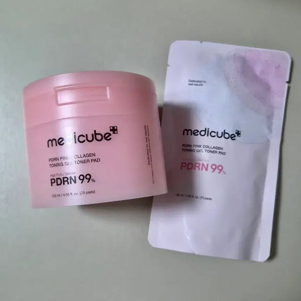 [BUNJANG] MediCube PDRN Pink Collagen Toning Gel Toner Pads (70 Count) / 메디큐브 PDRN 핑크 콜라겐 토닝 겔 토너 패드