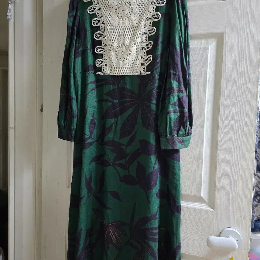 [BUNJANG] ZARA WOMAN Green Flower Pattern Crochet Dress L / ZARA WOMAN 그린 플라워 패턴 크로셰 원피스 L