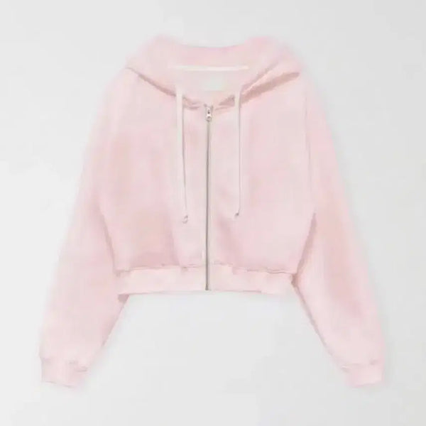 [BUNJANG] Thewish Liz Cozy Hoodie Zip-up Pink / 더위시 리즈 코지 후드집업 핑크