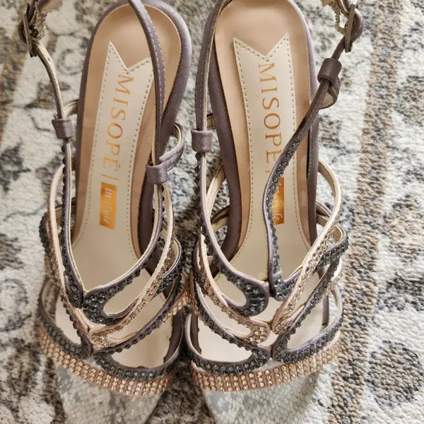 [BUNJANG] Miso pe Cubic Heel Sandals 240 / 미소페 힐 샌들큐빅 장식 240
